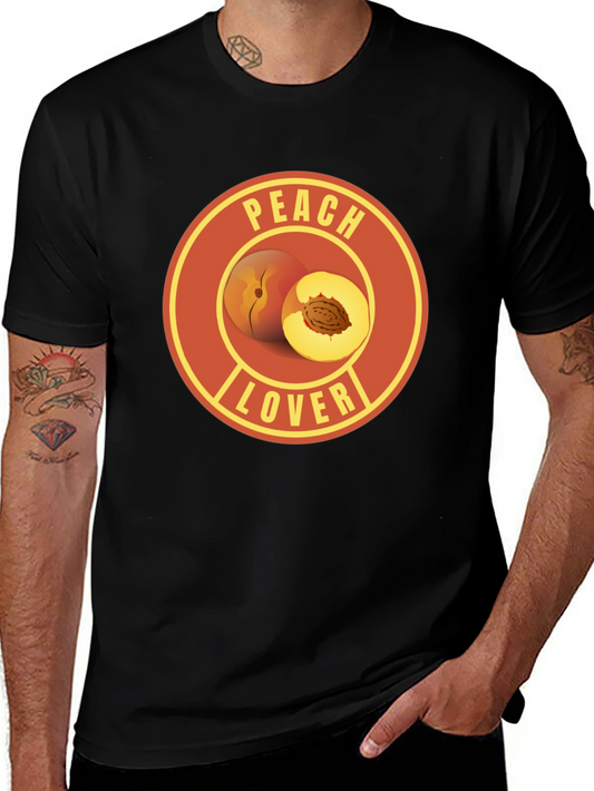 Peach Lover Graphic Tee - Fruit Humor T-Shirt