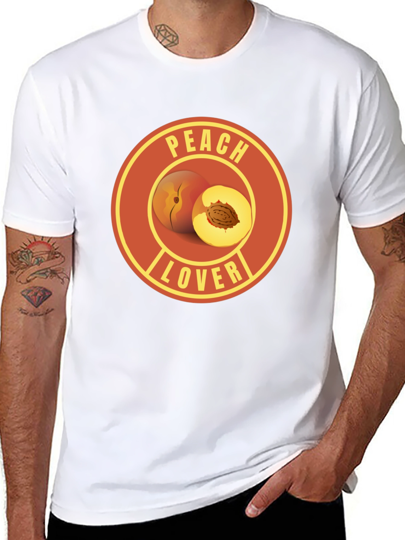 Peach Lover Graphic Tee - Fruit Humor T-Shirt
