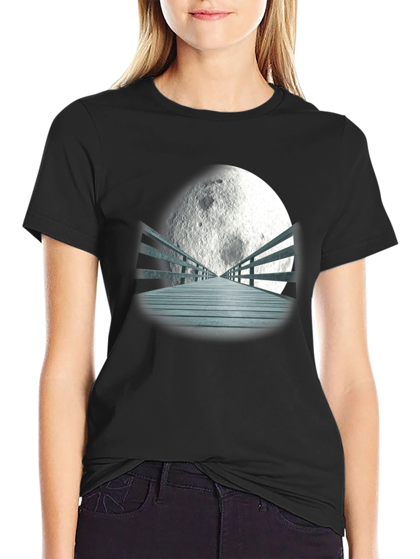Moonlit Bridge Graphic T-Shirt