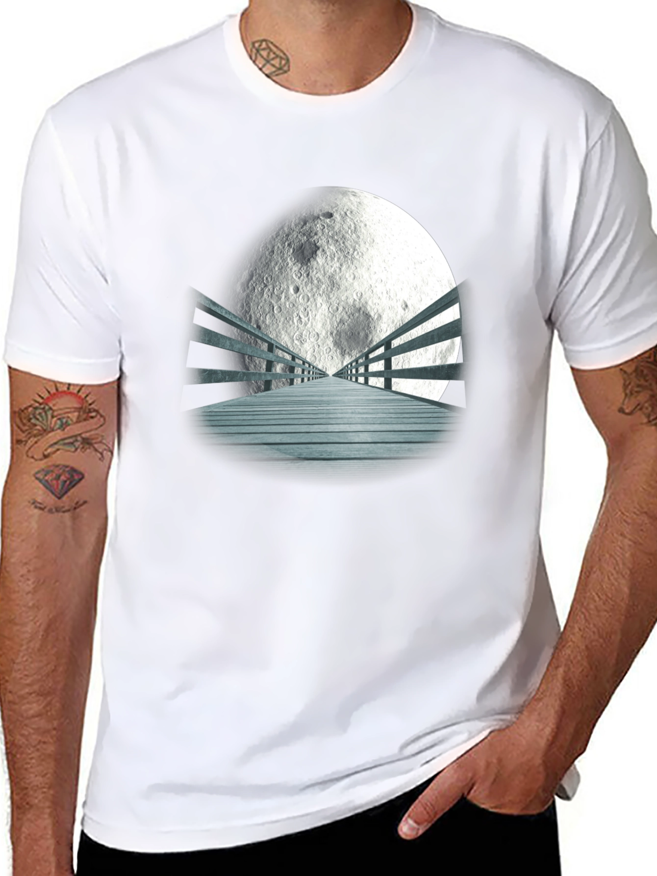 Moonlit Bridge Graphic T-Shirt