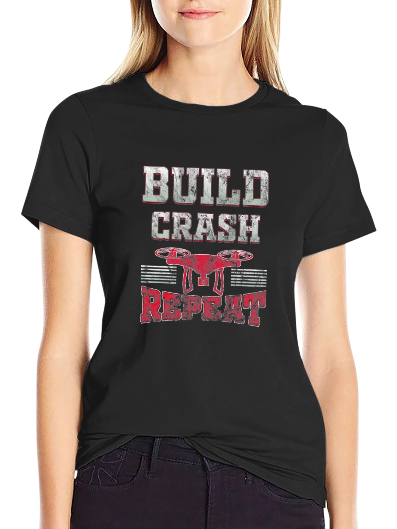 Build Crash Repeat Drone Hobbyist Graphic Tee