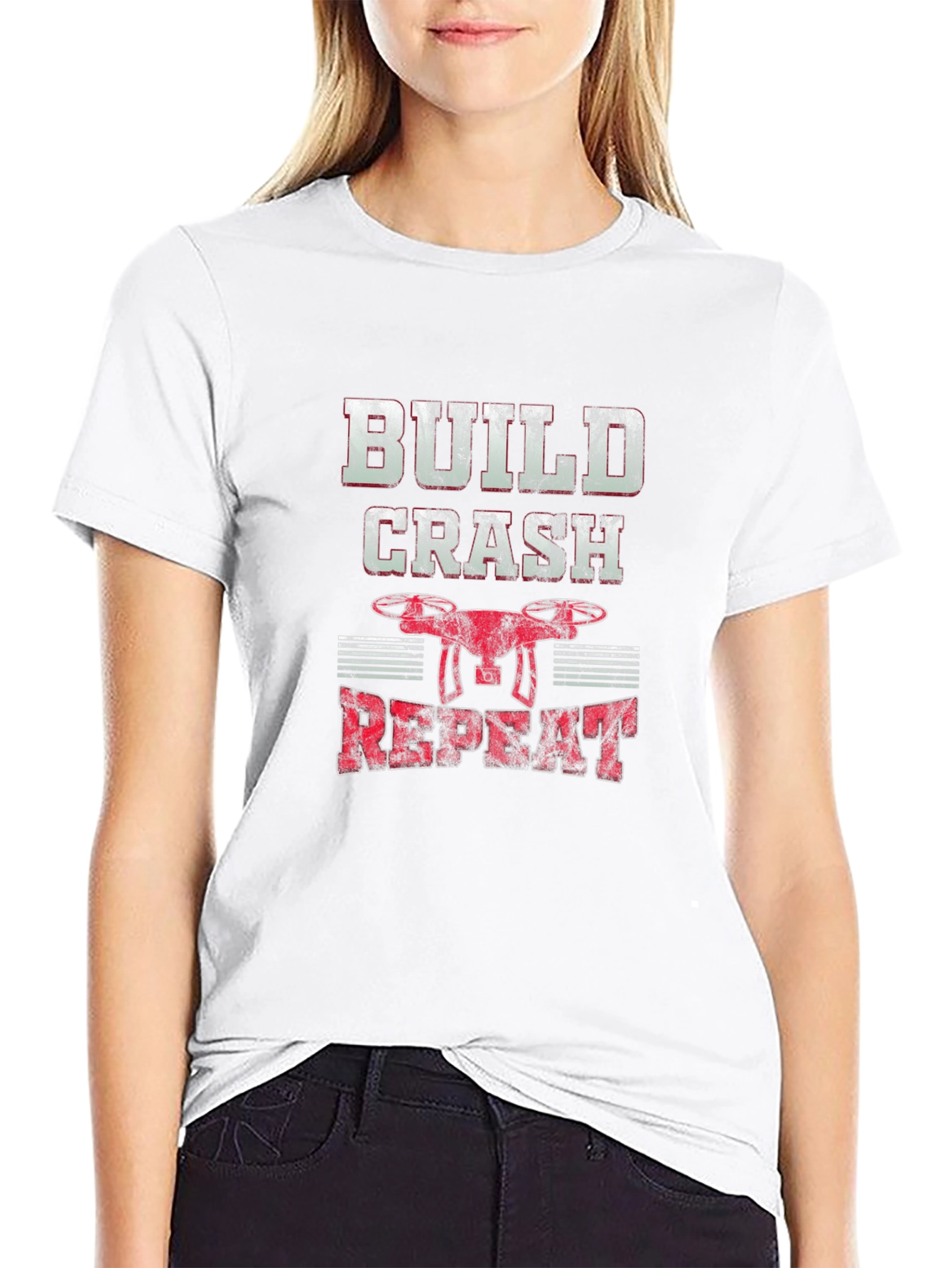 Build Crash Repeat Drone Hobbyist Graphic Tee