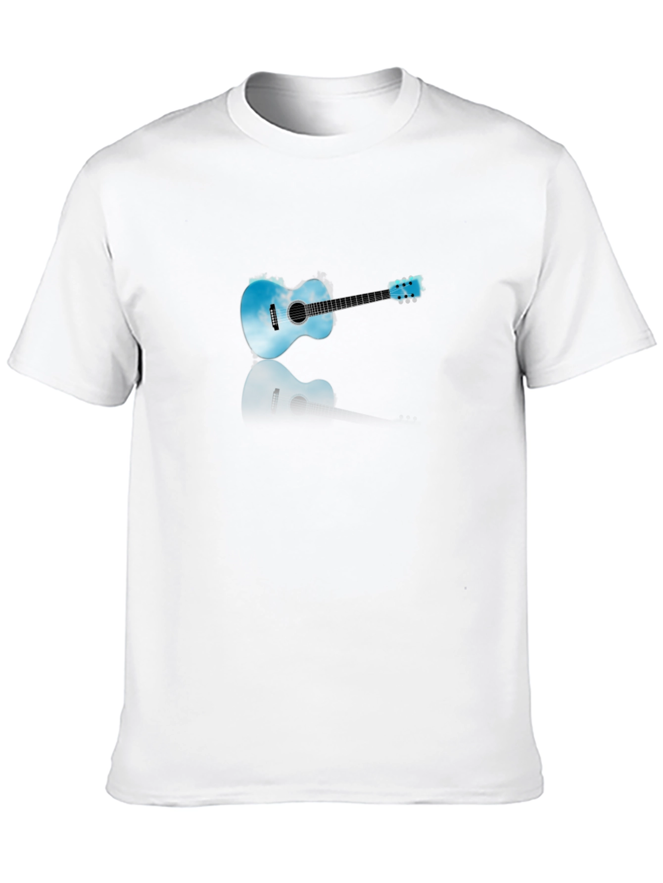 Sky Guitar Graphic Tee - Black Cotton T-Shirt