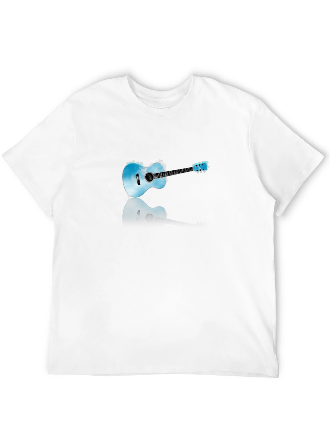 Sky Guitar Graphic Tee - Black Cotton T-Shirt