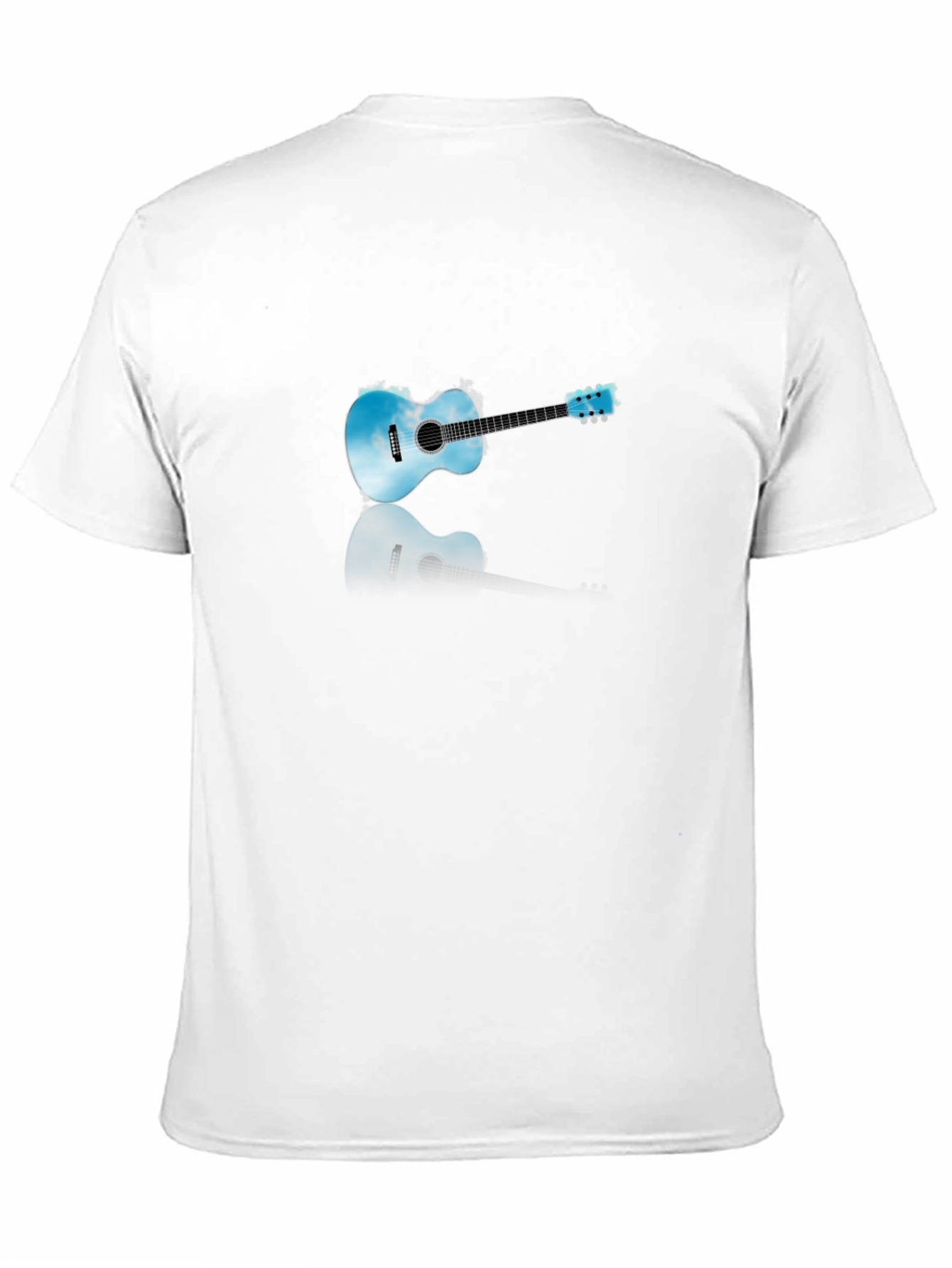 Sky Guitar Graphic Tee - Black Cotton T-Shirt