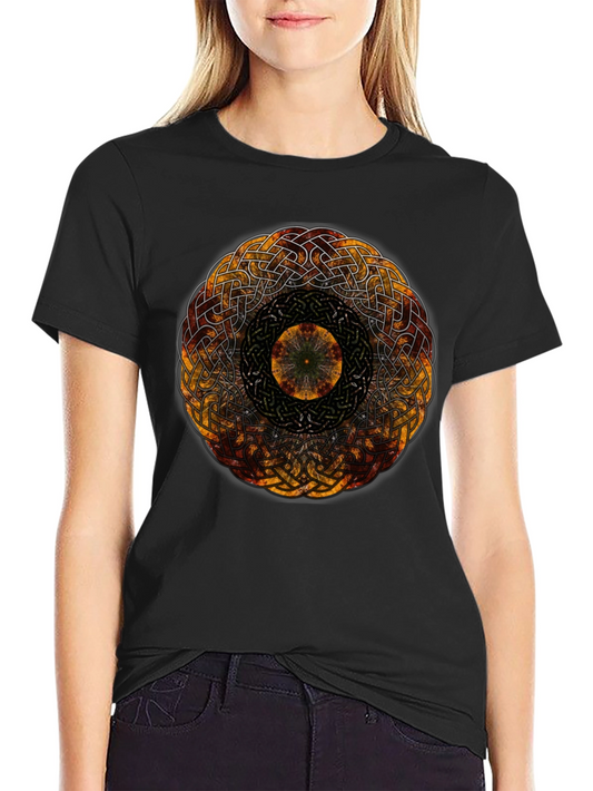 Celtic Knot Mandala Graphic Black Tee