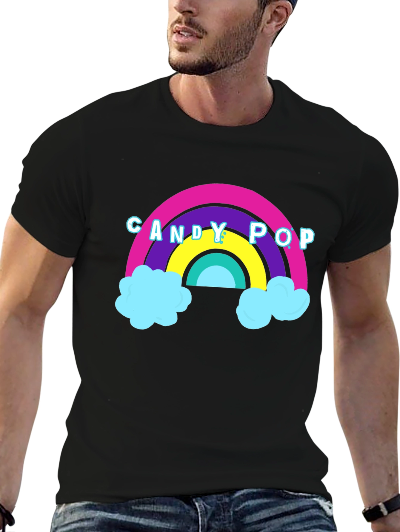 Candy Pop Rainbow T-Shirt - Unisex Black Tee