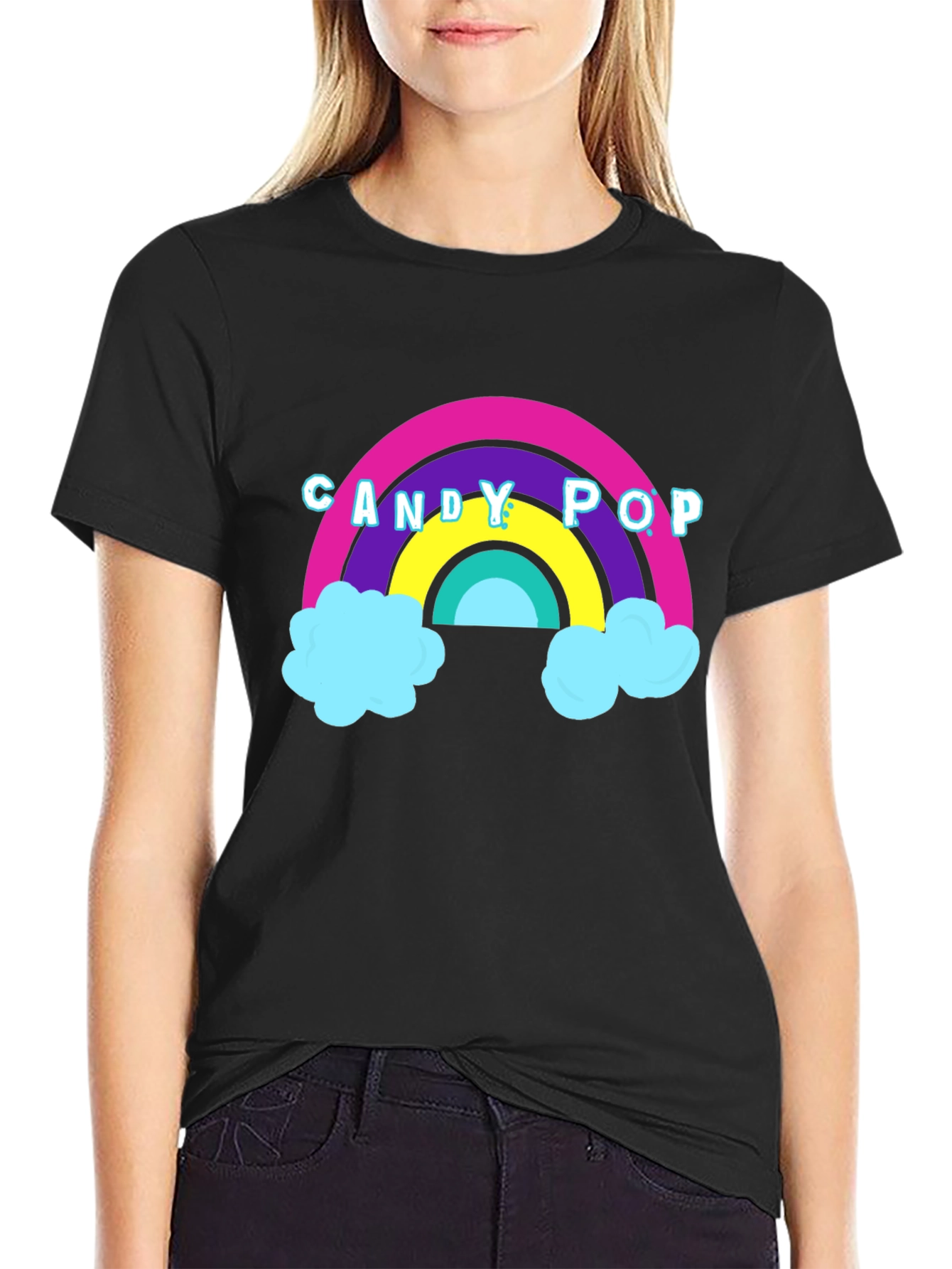 Candy Pop Rainbow T-Shirt - Unisex Black Tee