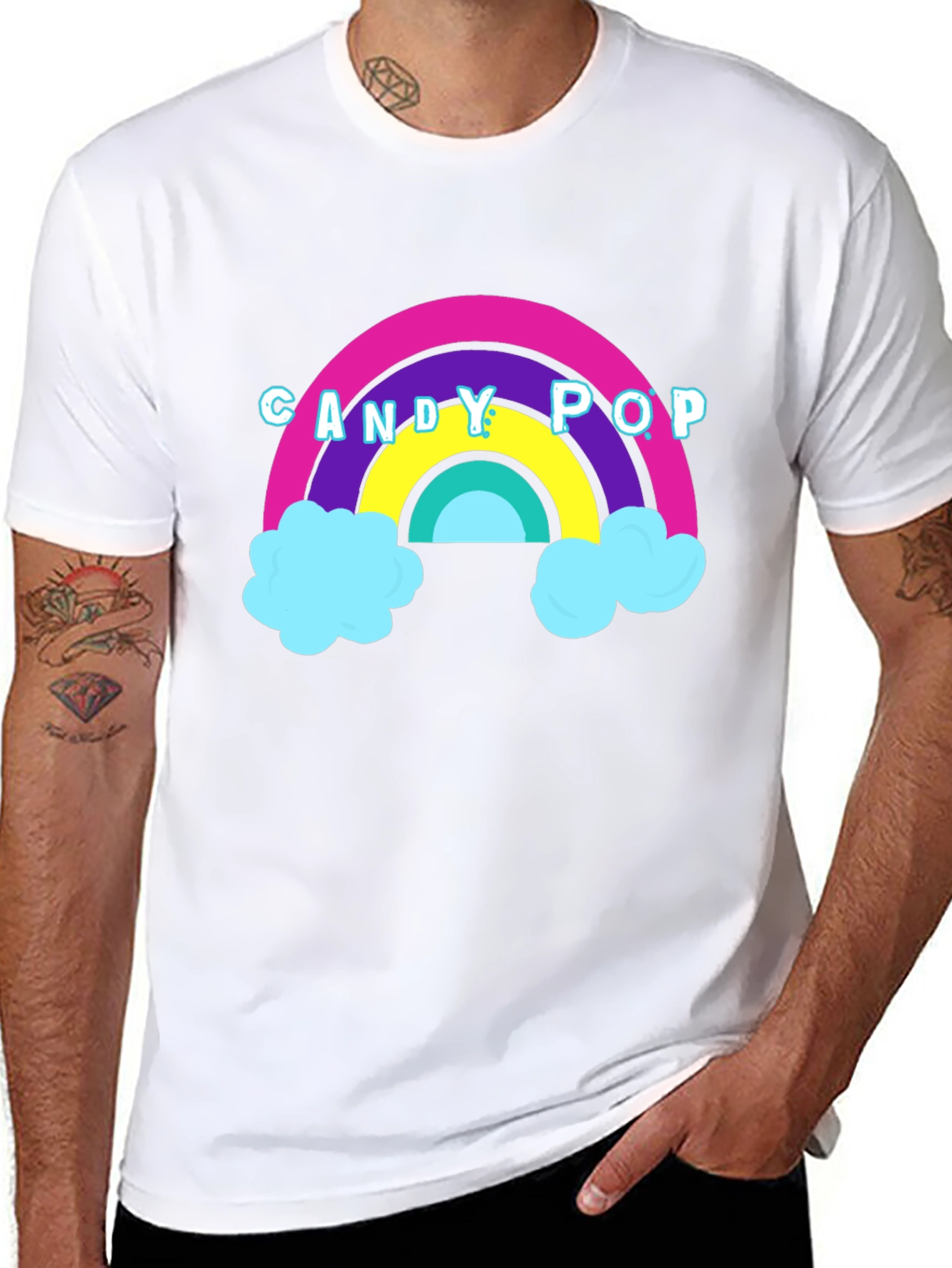 Candy Pop Rainbow T-Shirt - Unisex Black Tee