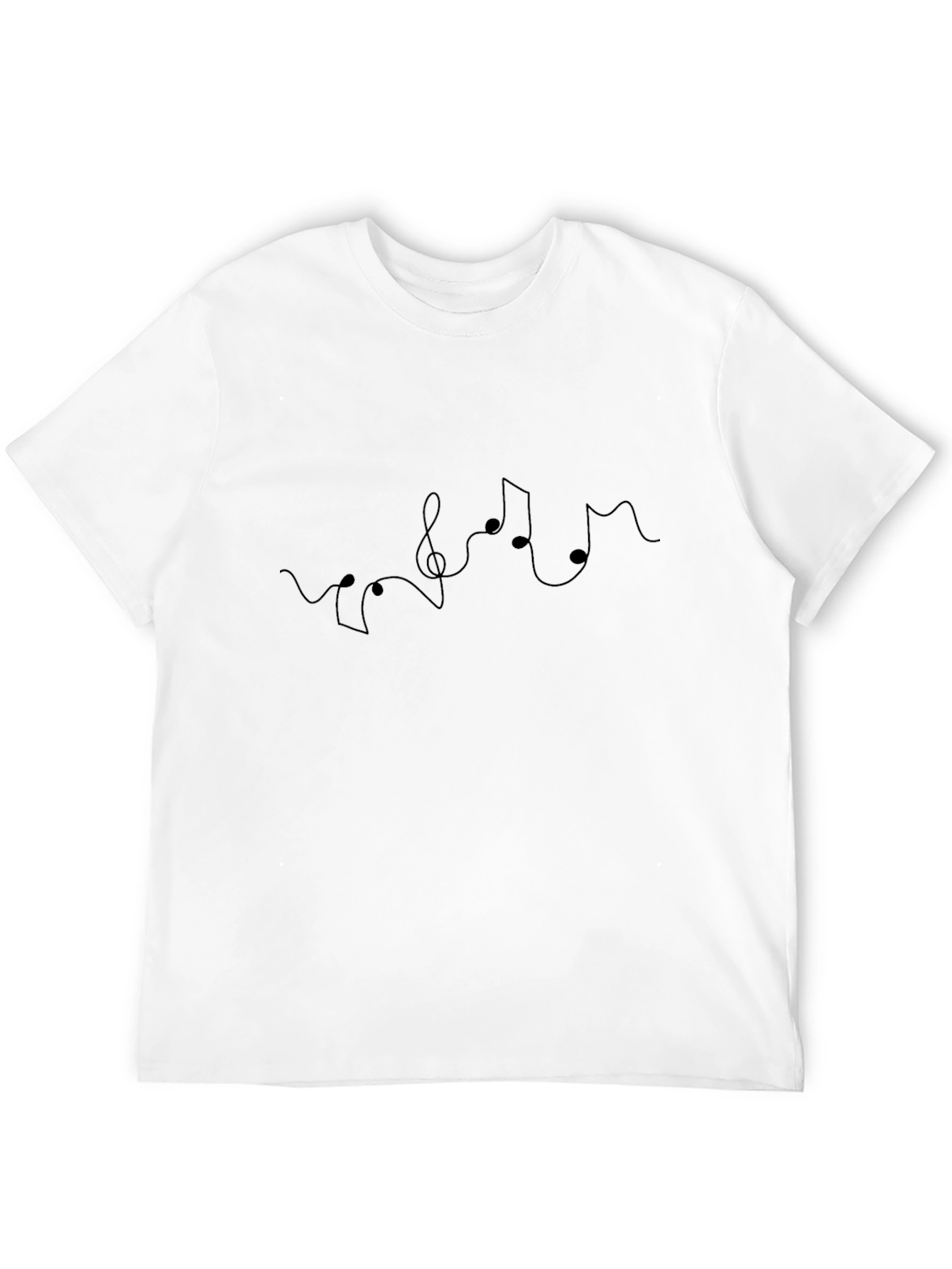 Minimalist Music Note Line Art Black Tee