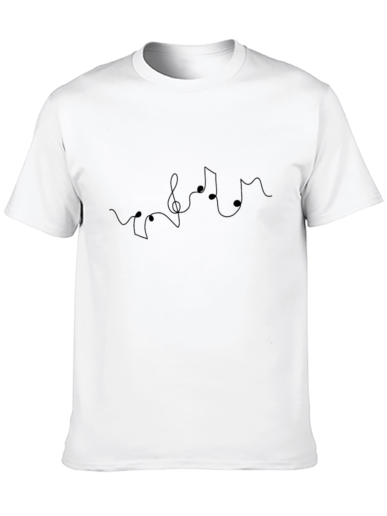 Minimalist Music Note Line Art Black Tee
