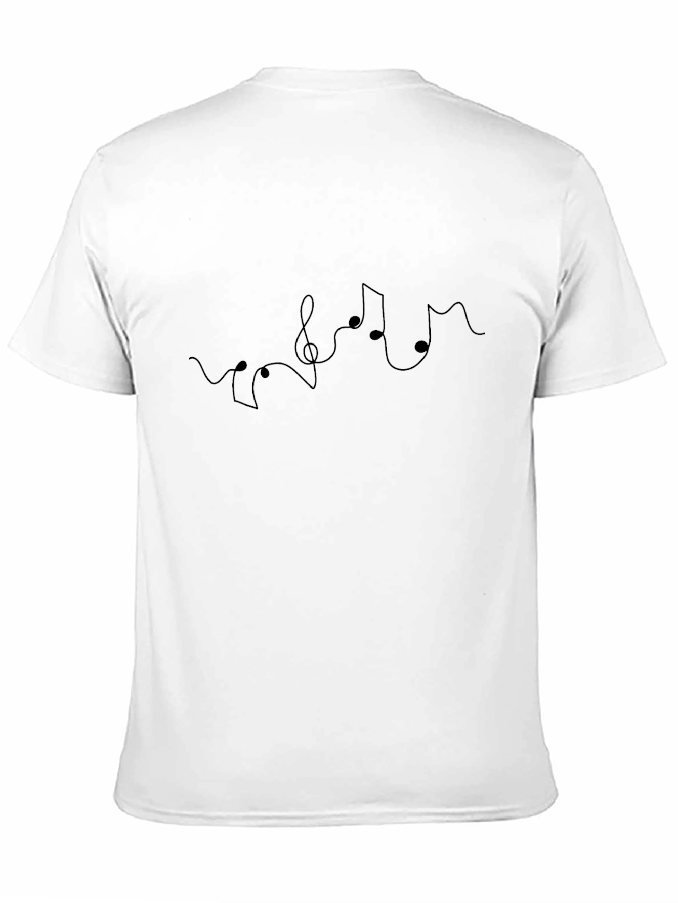Minimalist Music Note Line Art Black Tee