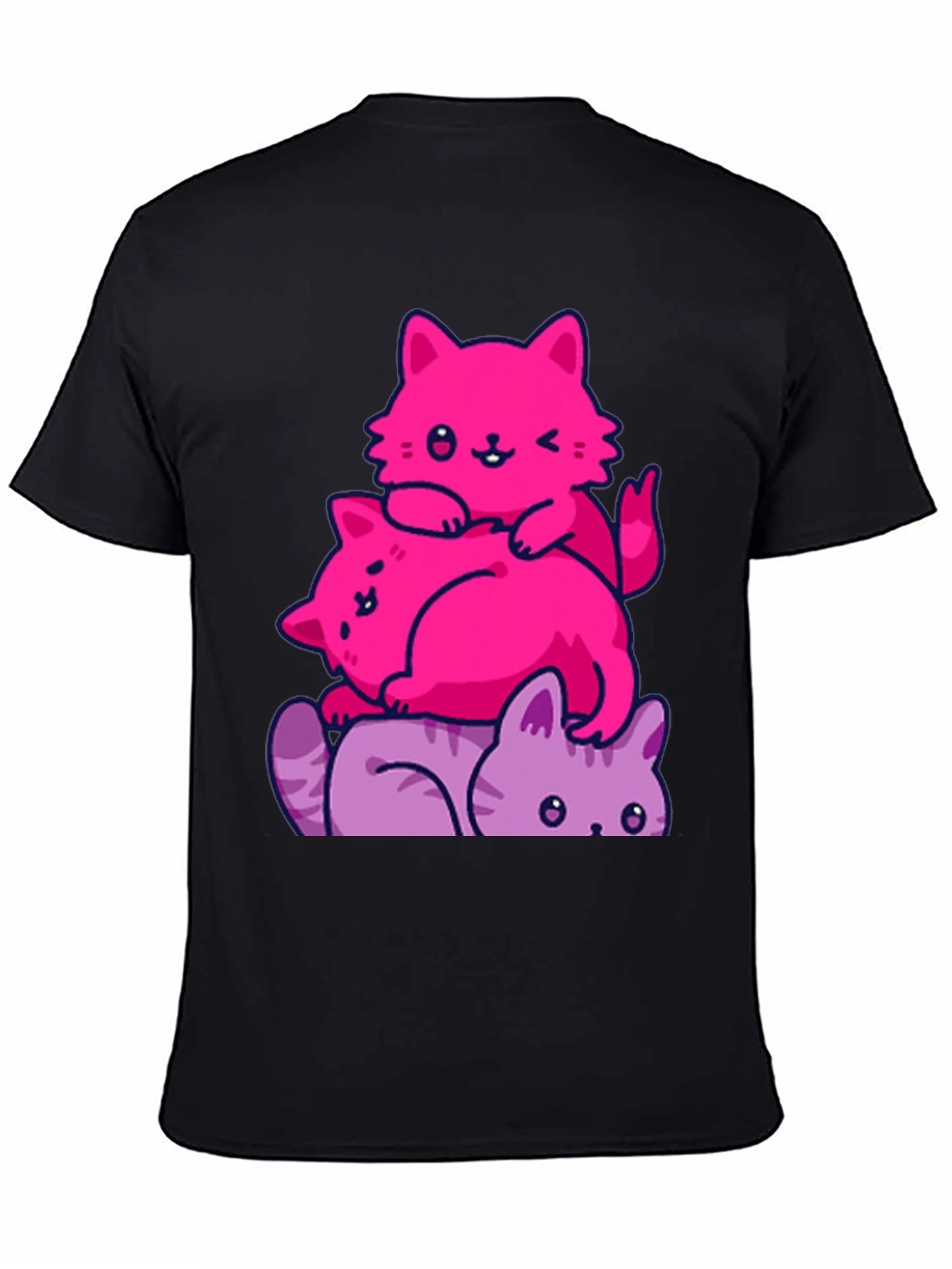 Stacked Cats Graphic Tee - Cute and Comfy