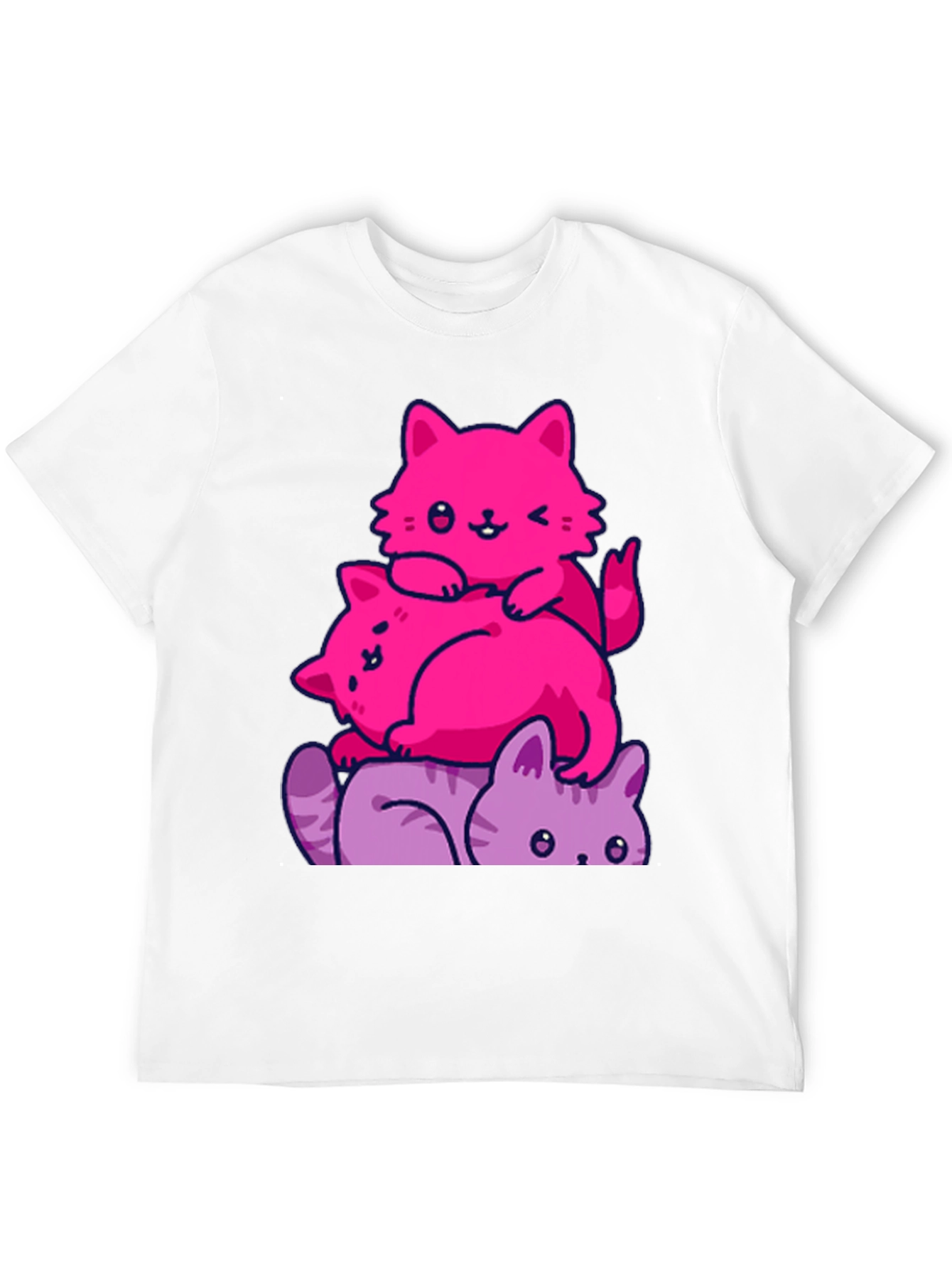 Stacked Cats Graphic Tee - Cute and Comfy