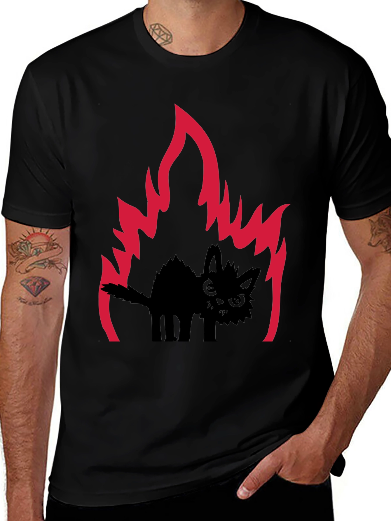 Fiery Feline Graphic Tee
