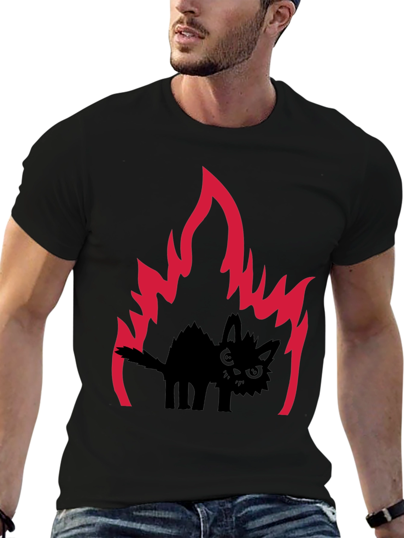 Fiery Feline Graphic Tee