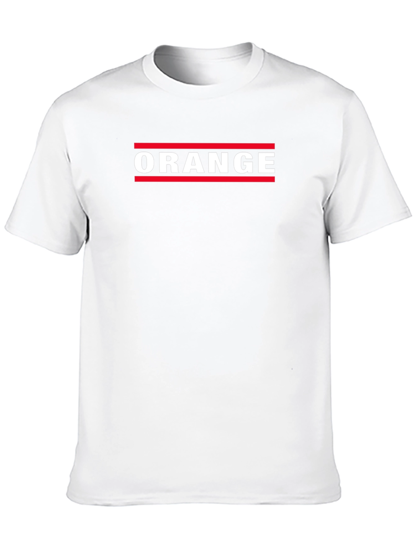 Mens Black Graphic Tee - ORANGE Design
