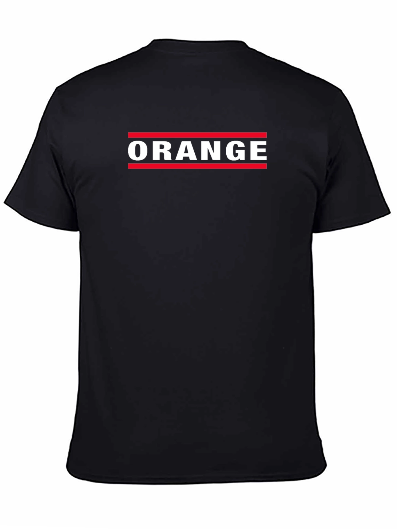 Mens Black Graphic Tee - ORANGE Design