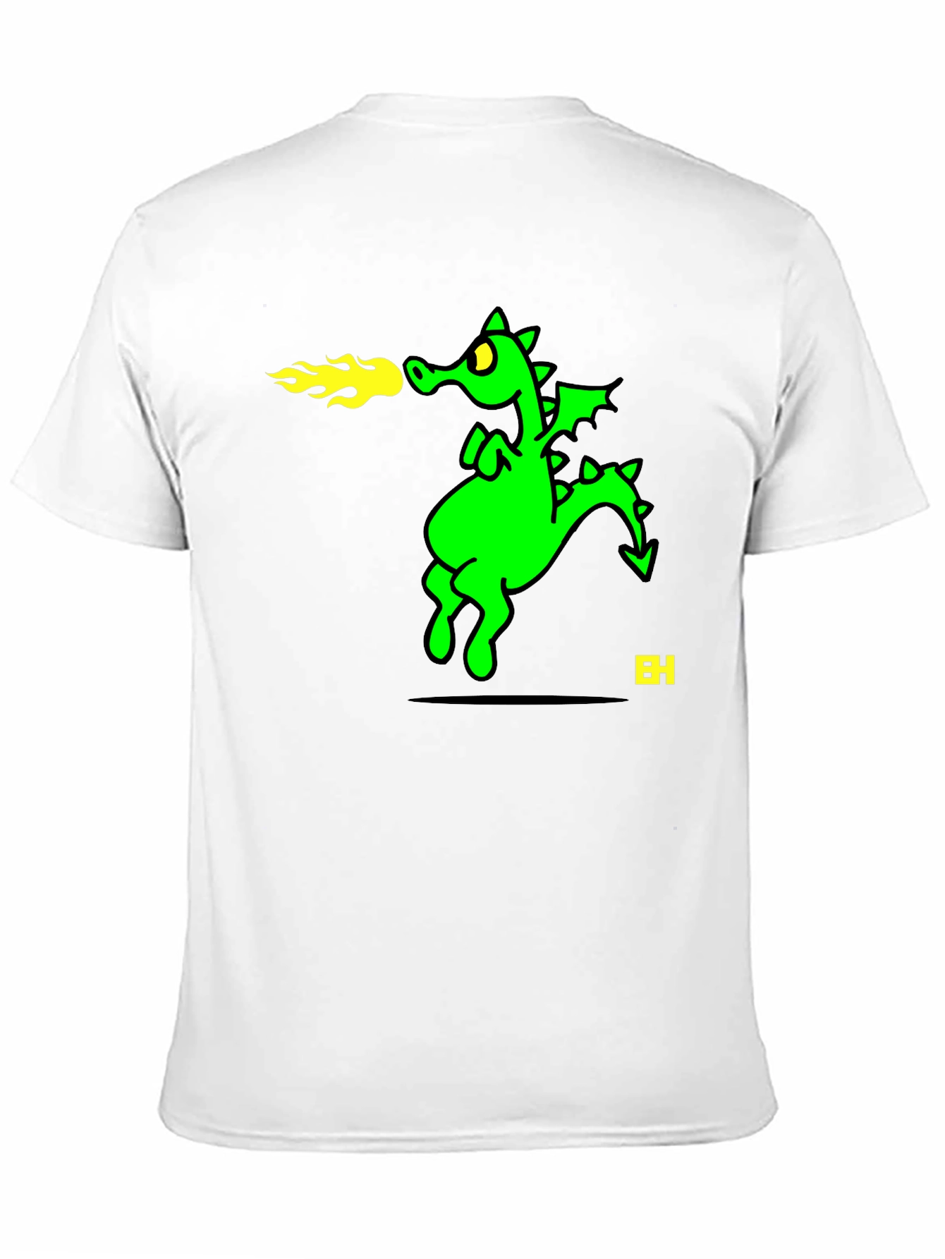 Fire Breathing Dragon Graphic Tee - Black