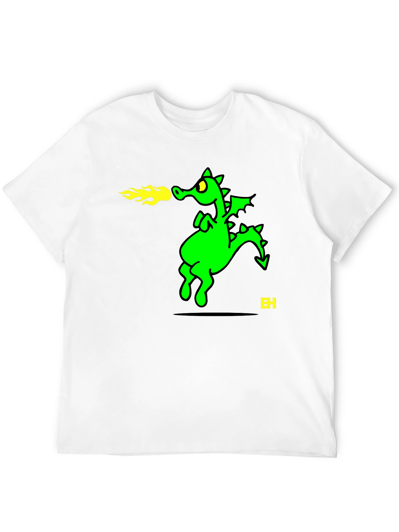 Fire Breathing Dragon Graphic Tee - Black
