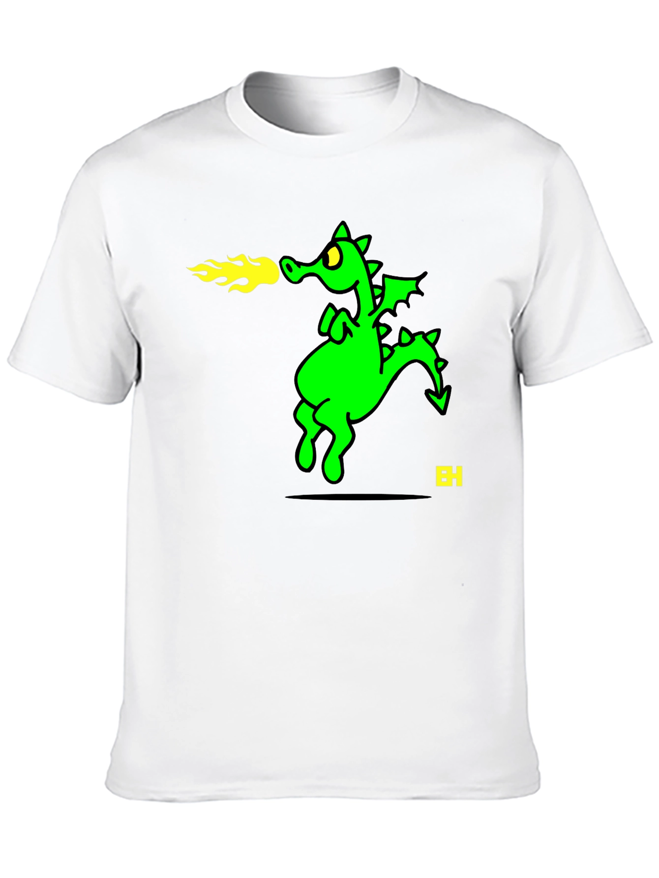 Fire Breathing Dragon Graphic Tee - Black
