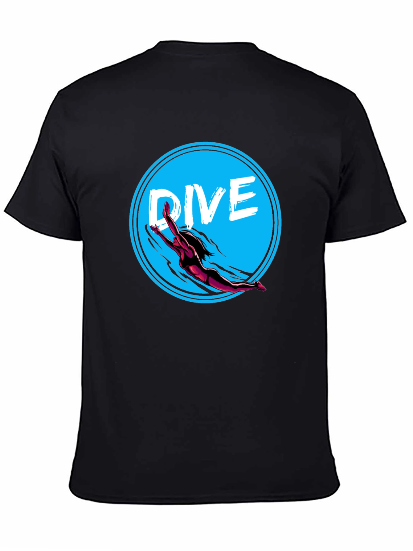 Dive In Graphic Tee - Black Cotton T-Shirt