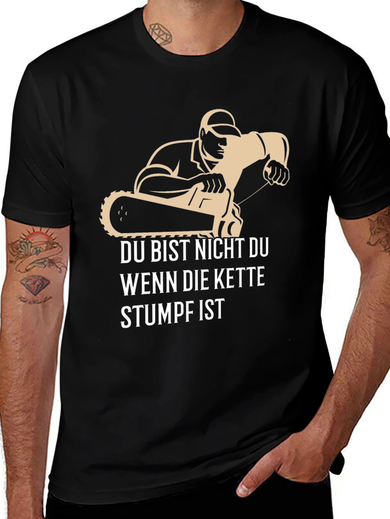 Funny Chainsaw Stumpf T-Shirt for Men