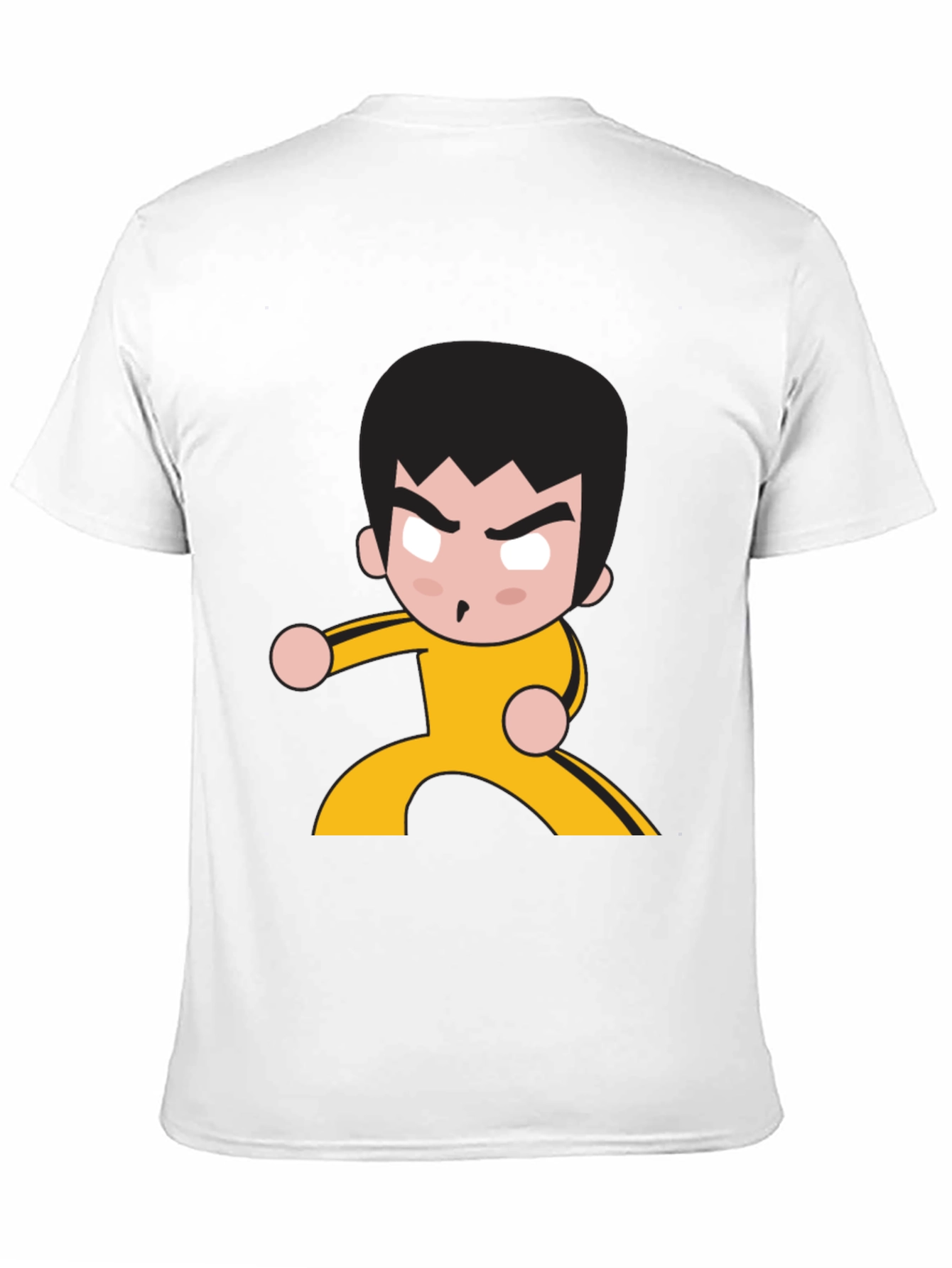 Martial Arts Cartoon Graphic Black T-Shirt