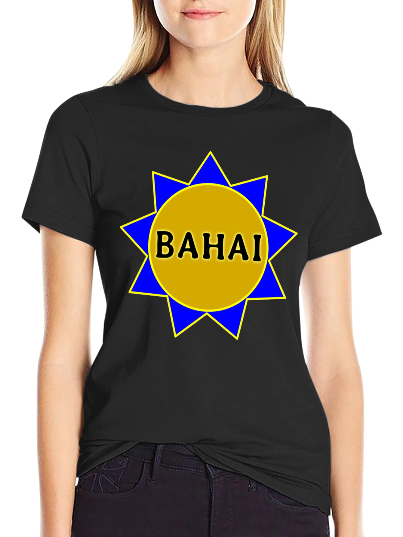 Bahai Star Graphic T-Shirt - Black