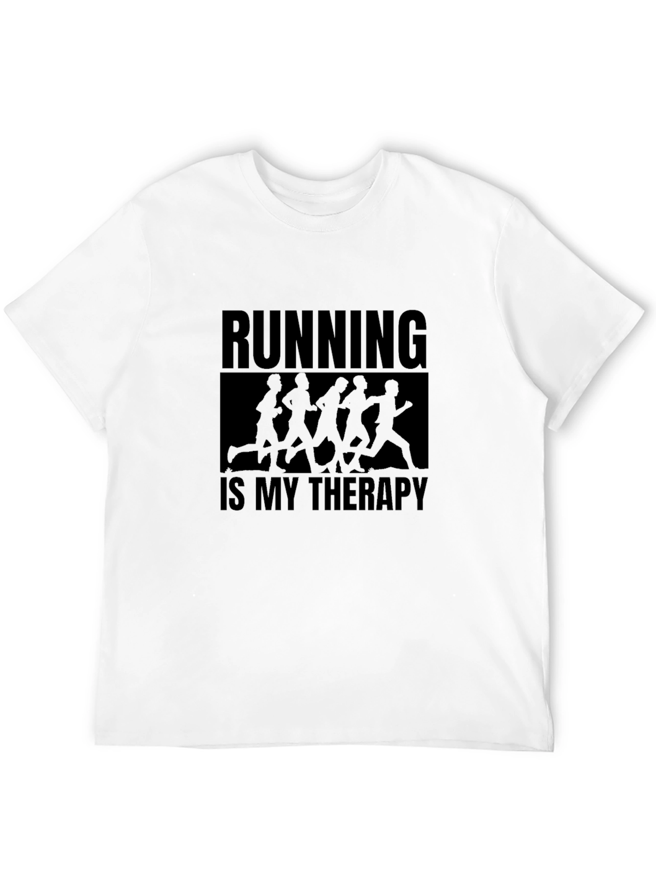 Running is My Therapy Graphic Tee - Black