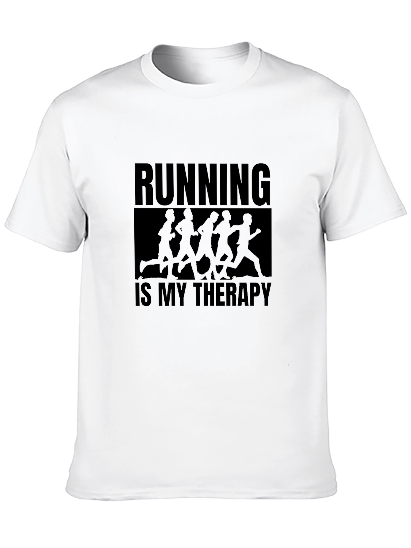 Running is My Therapy Graphic Tee - Black