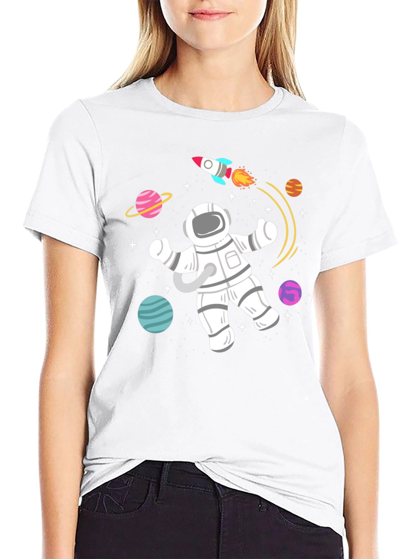Space Explorer T-Shirt - Astronaut & Rocket Design