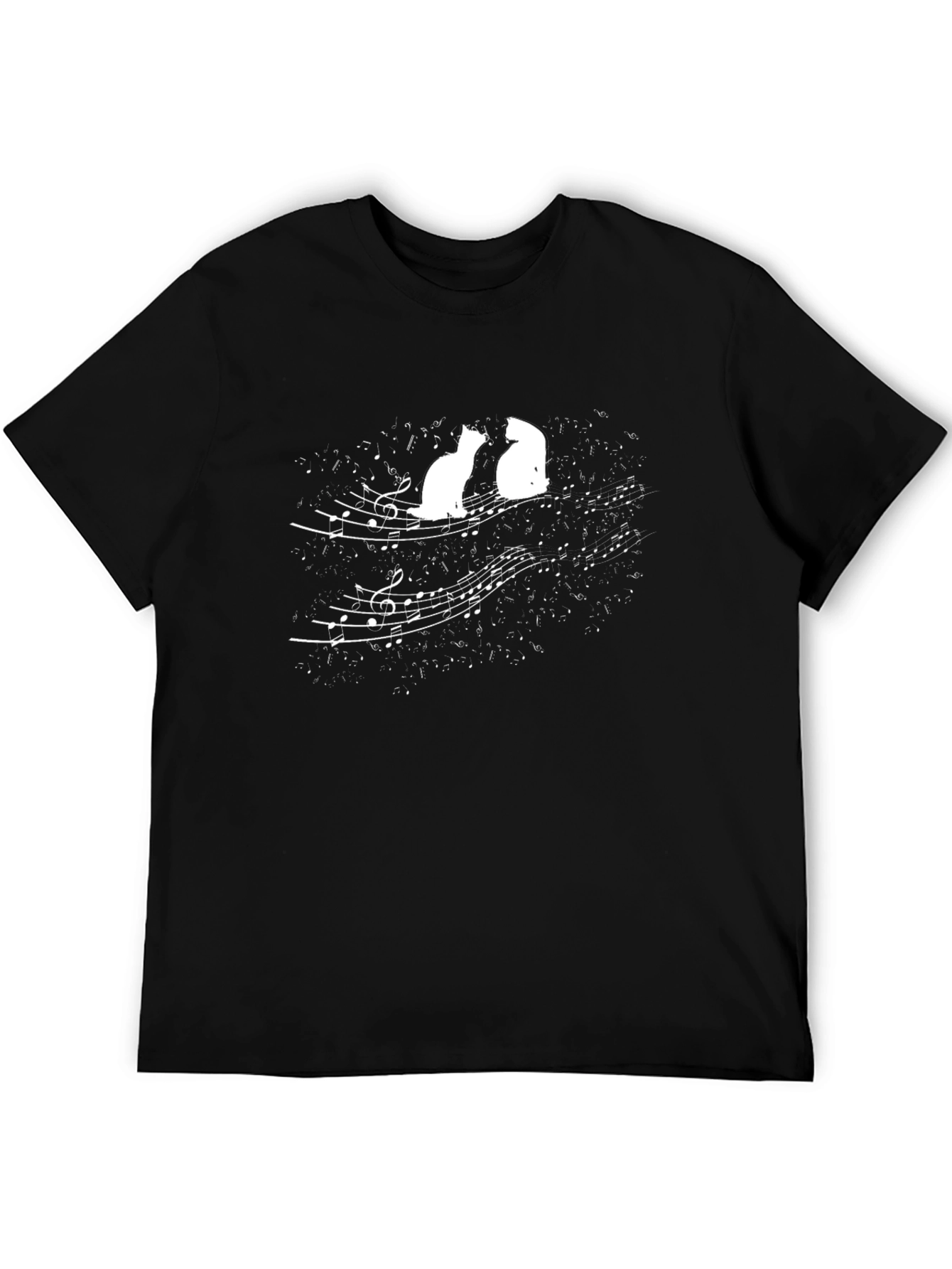 Musical Cats Black Graphic Tee