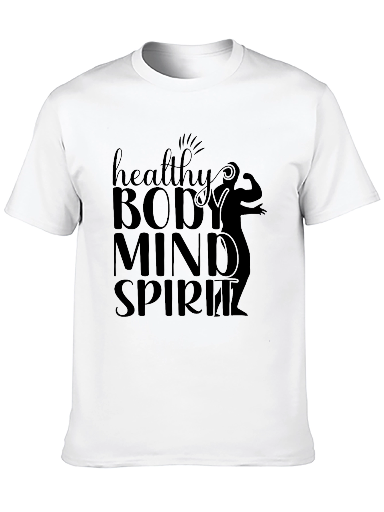 Healthy Body Mind Spirit Black Graphic Tee