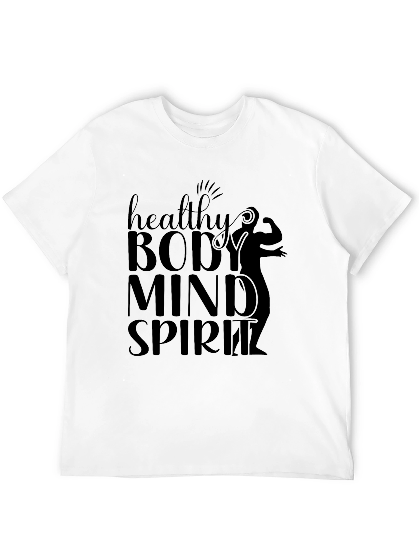 Healthy Body Mind Spirit Black Graphic Tee