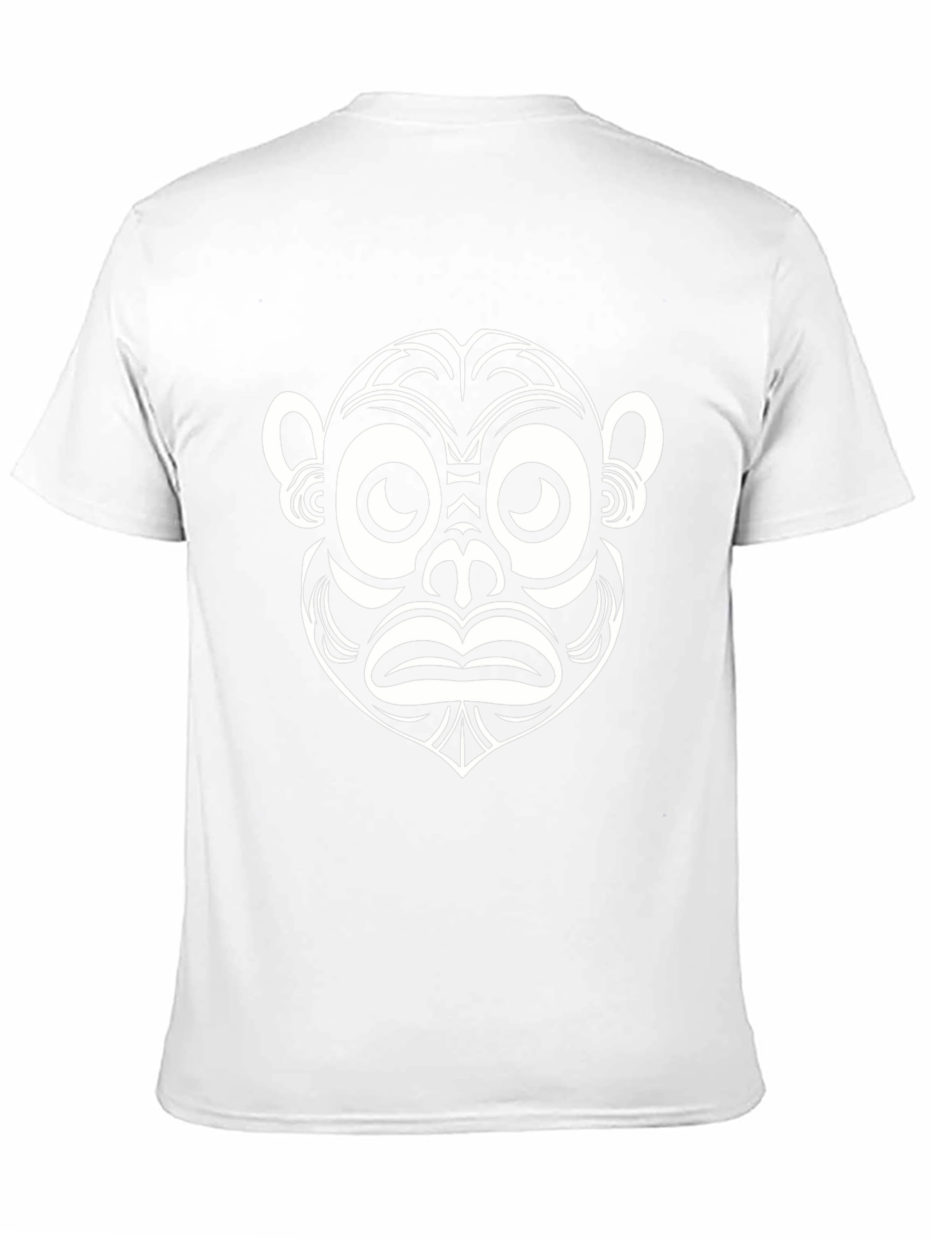Abstract Monkey Face Graphic Tee - Black