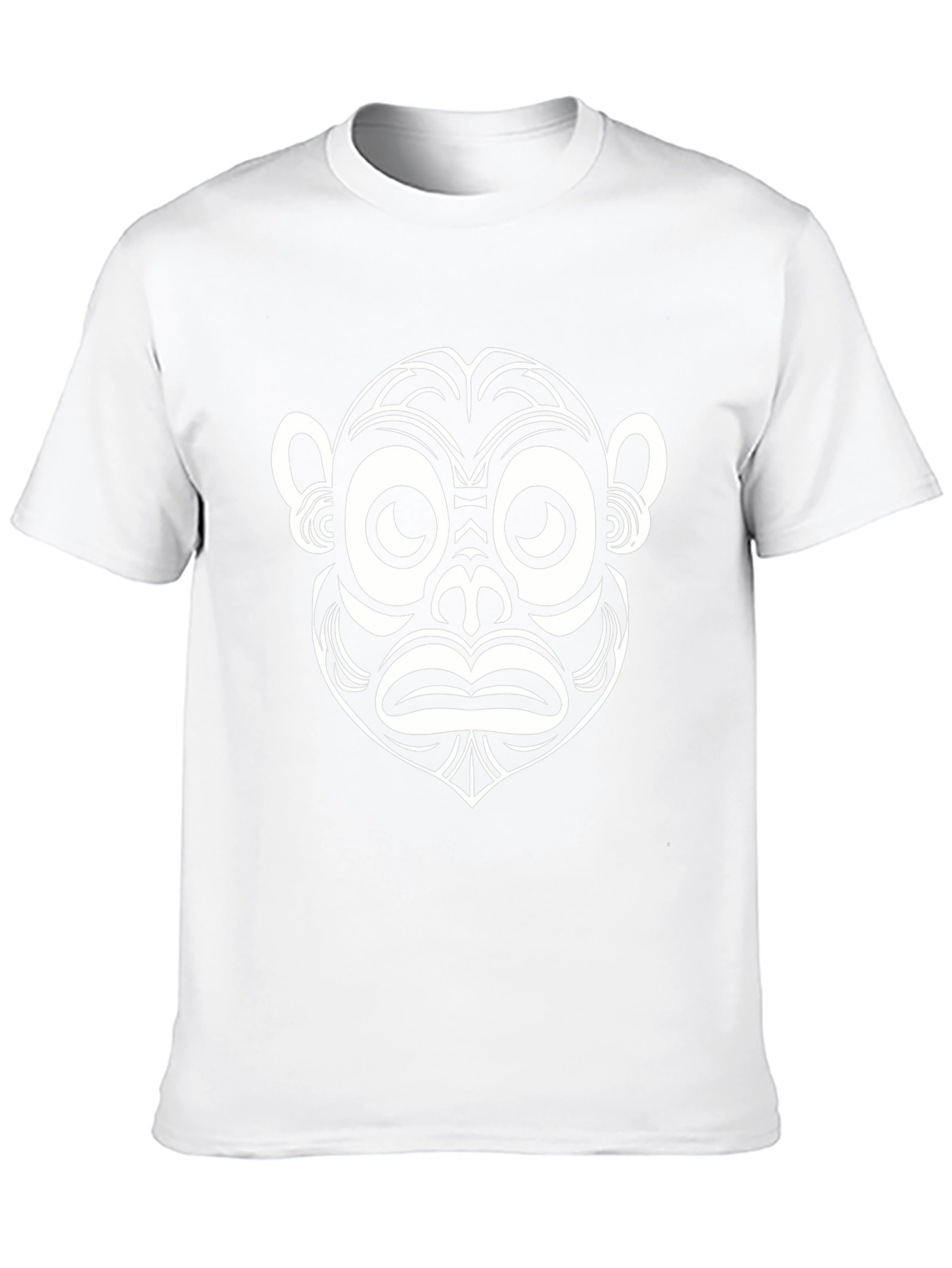 Abstract Monkey Face Graphic Tee - Black