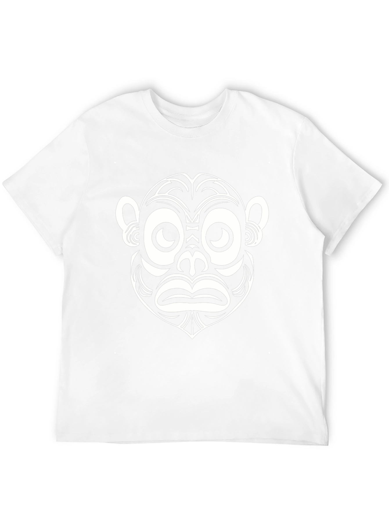 Abstract Monkey Face Graphic Tee - Black
