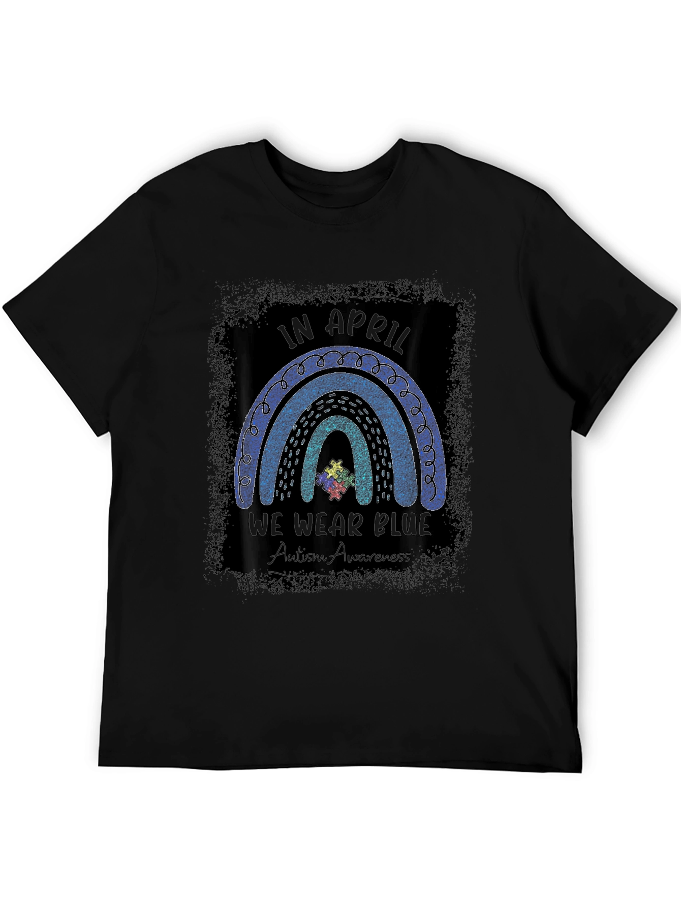 Autism Awareness Blue Rainbow T-Shirt