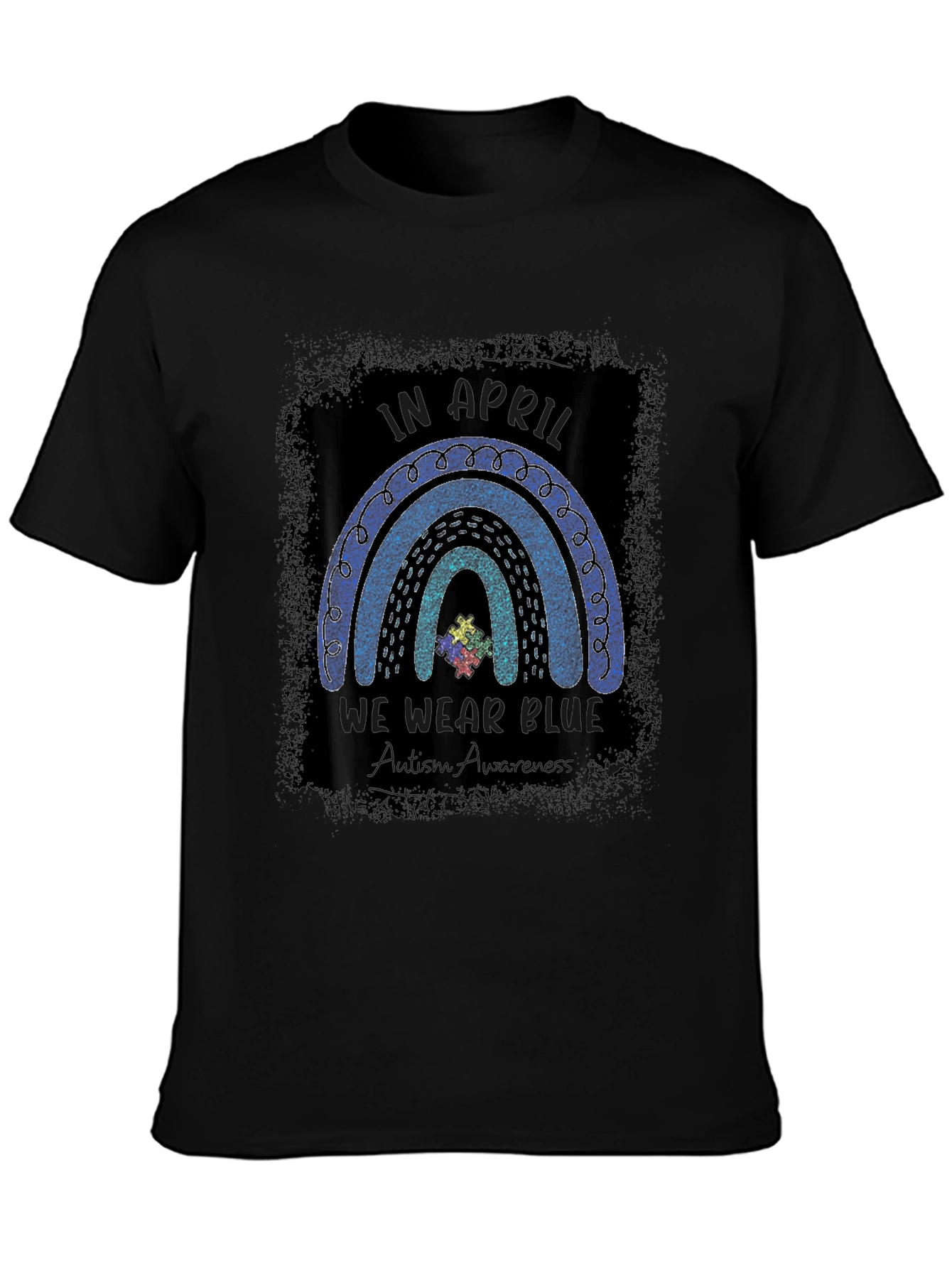 Autism Awareness Blue Rainbow T-Shirt