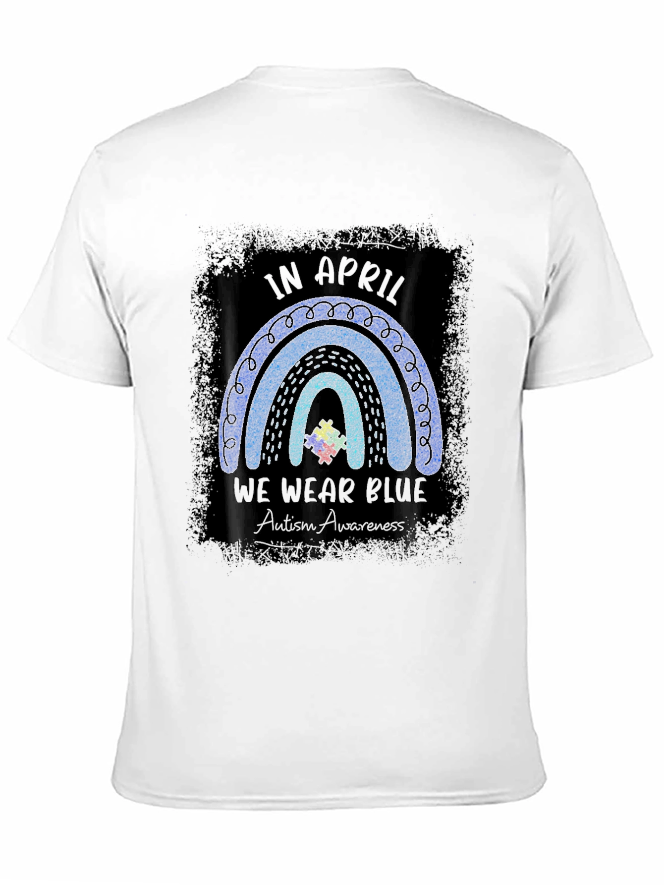 Autism Awareness Blue Rainbow T-Shirt