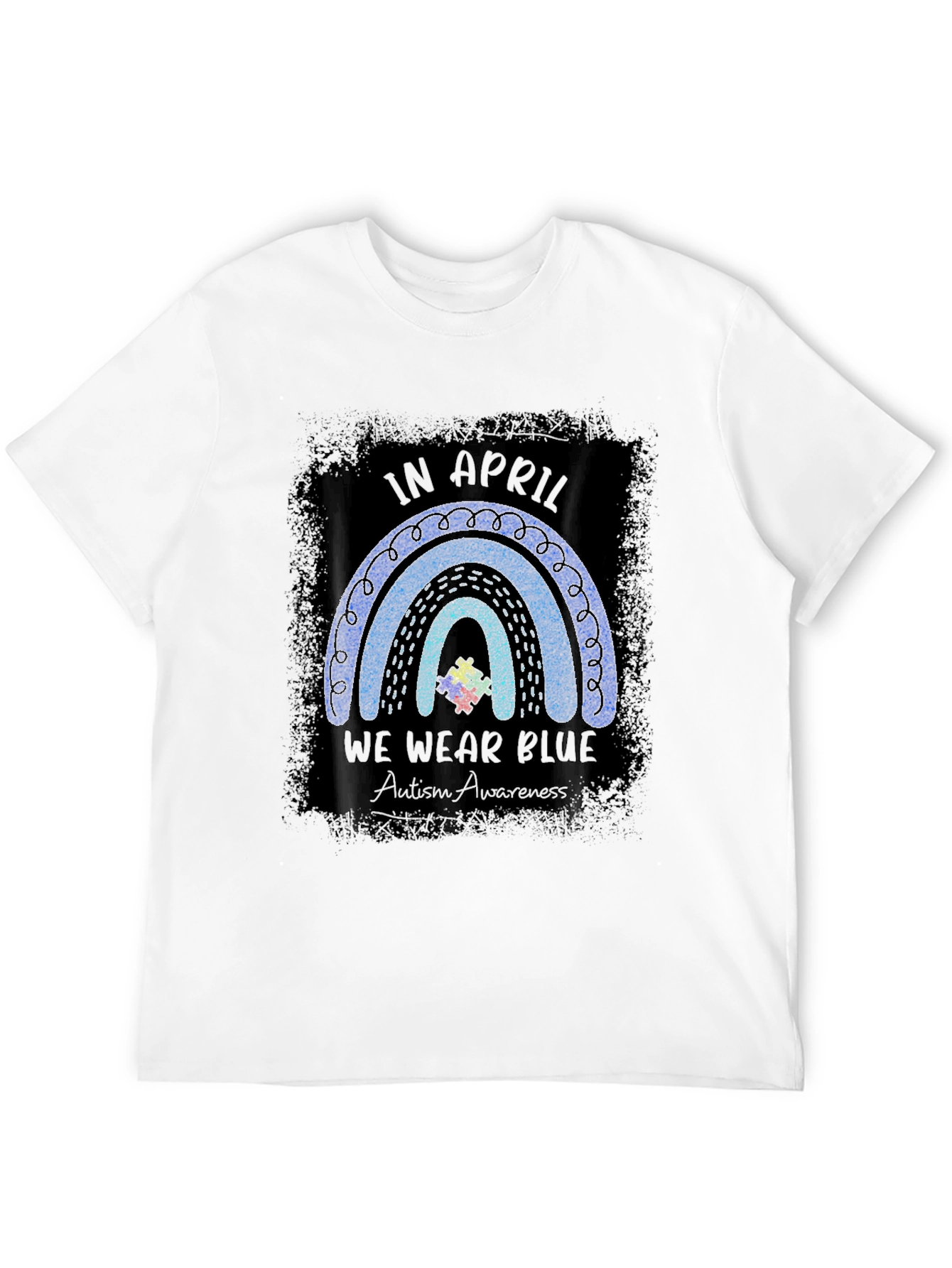 Autism Awareness Blue Rainbow T-Shirt