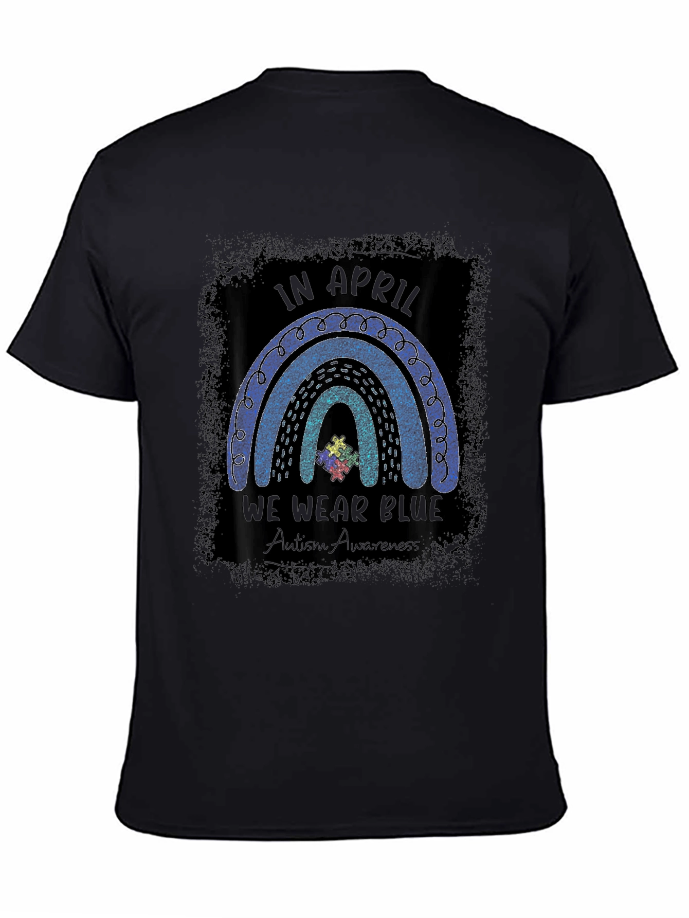 Autism Awareness Blue Rainbow T-Shirt