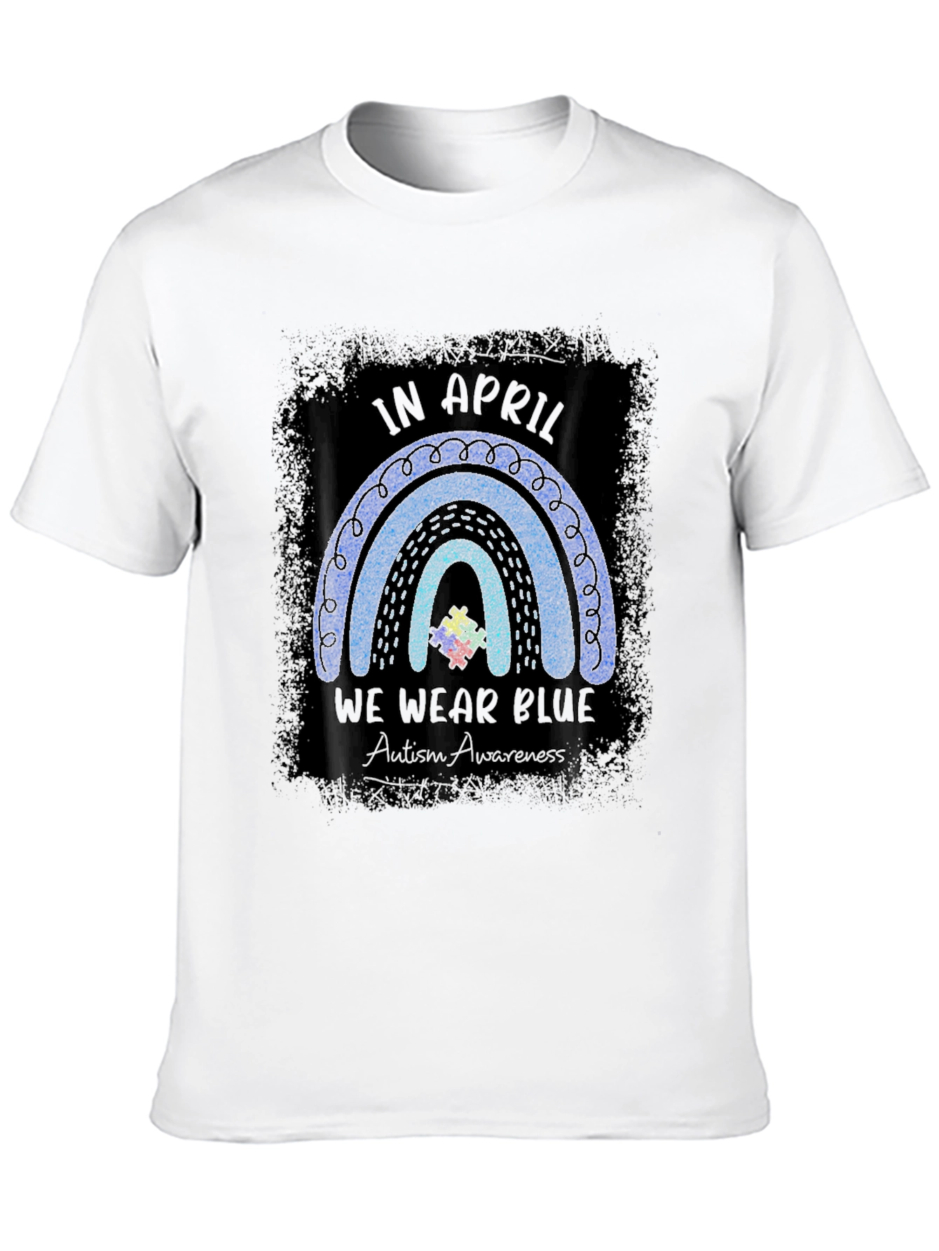 Autism Awareness Blue Rainbow T-Shirt