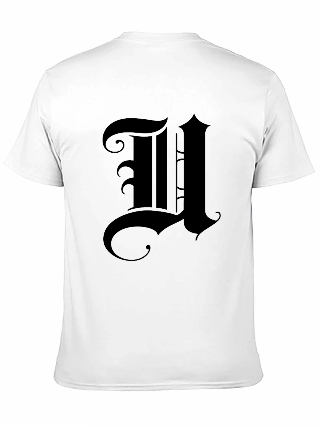 Gothic Initial U Black T-Shirt