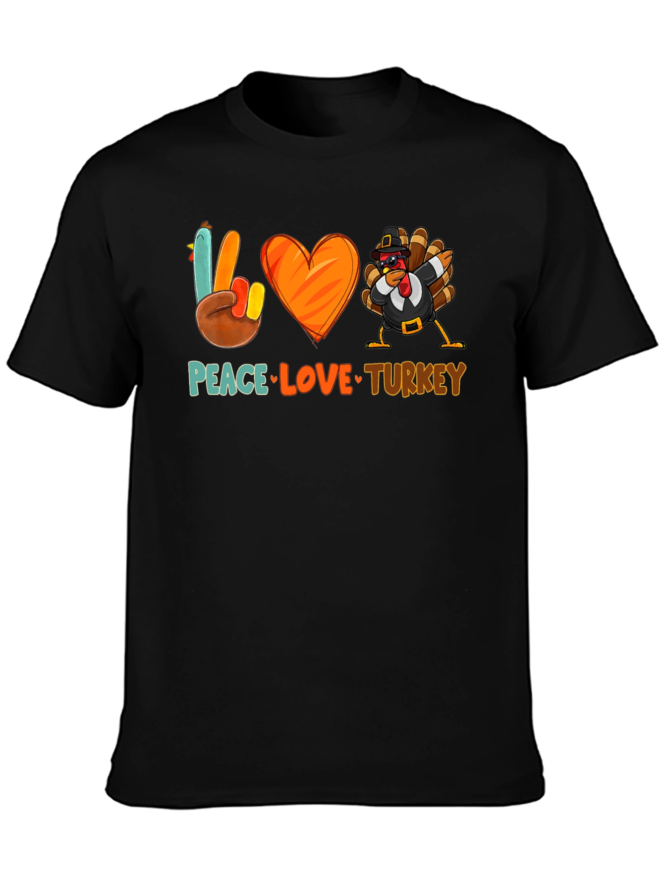 Peace Love Turkey T-Shirt - Thanksgiving Festive Apparel