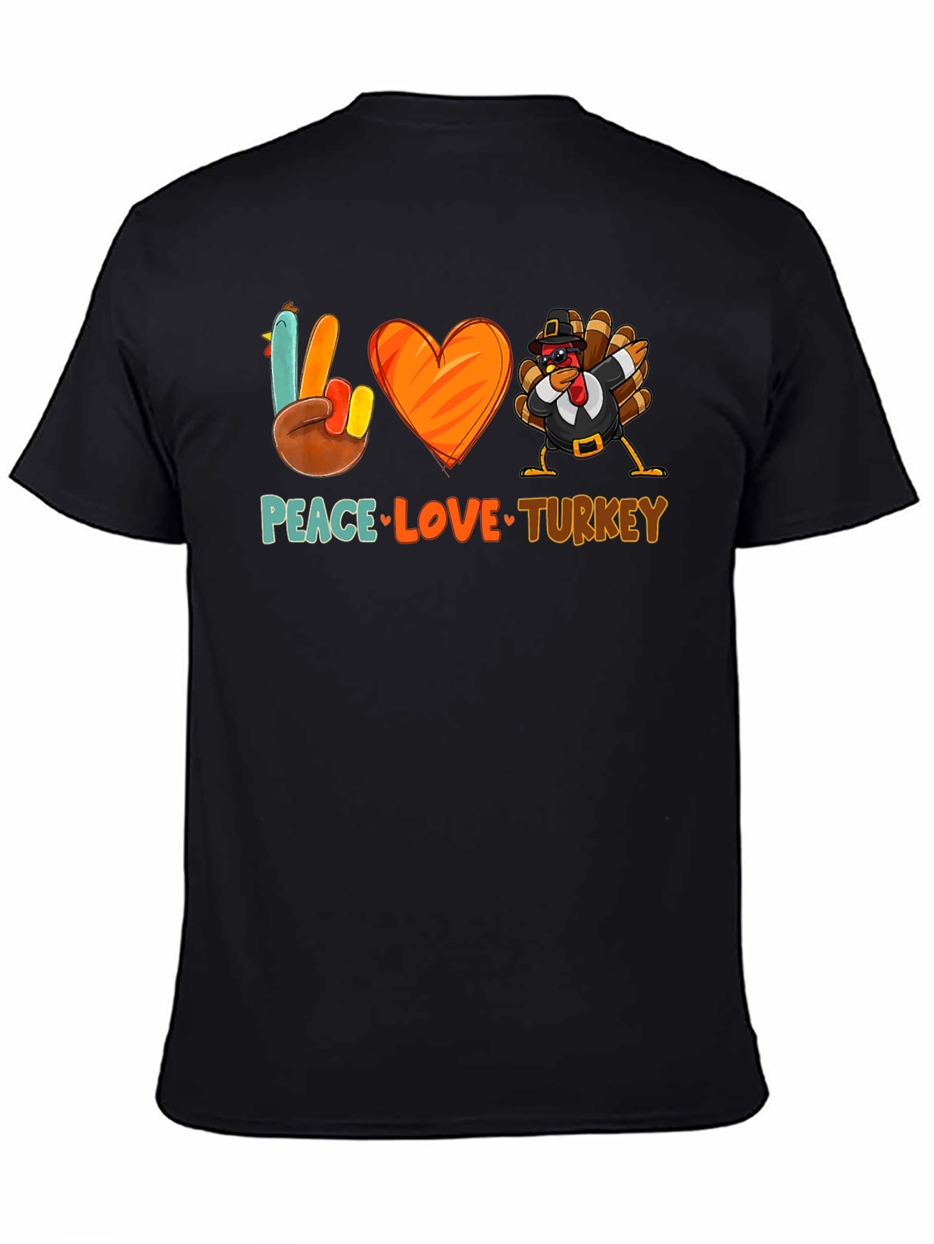 Peace Love Turkey T-Shirt - Thanksgiving Festive Apparel