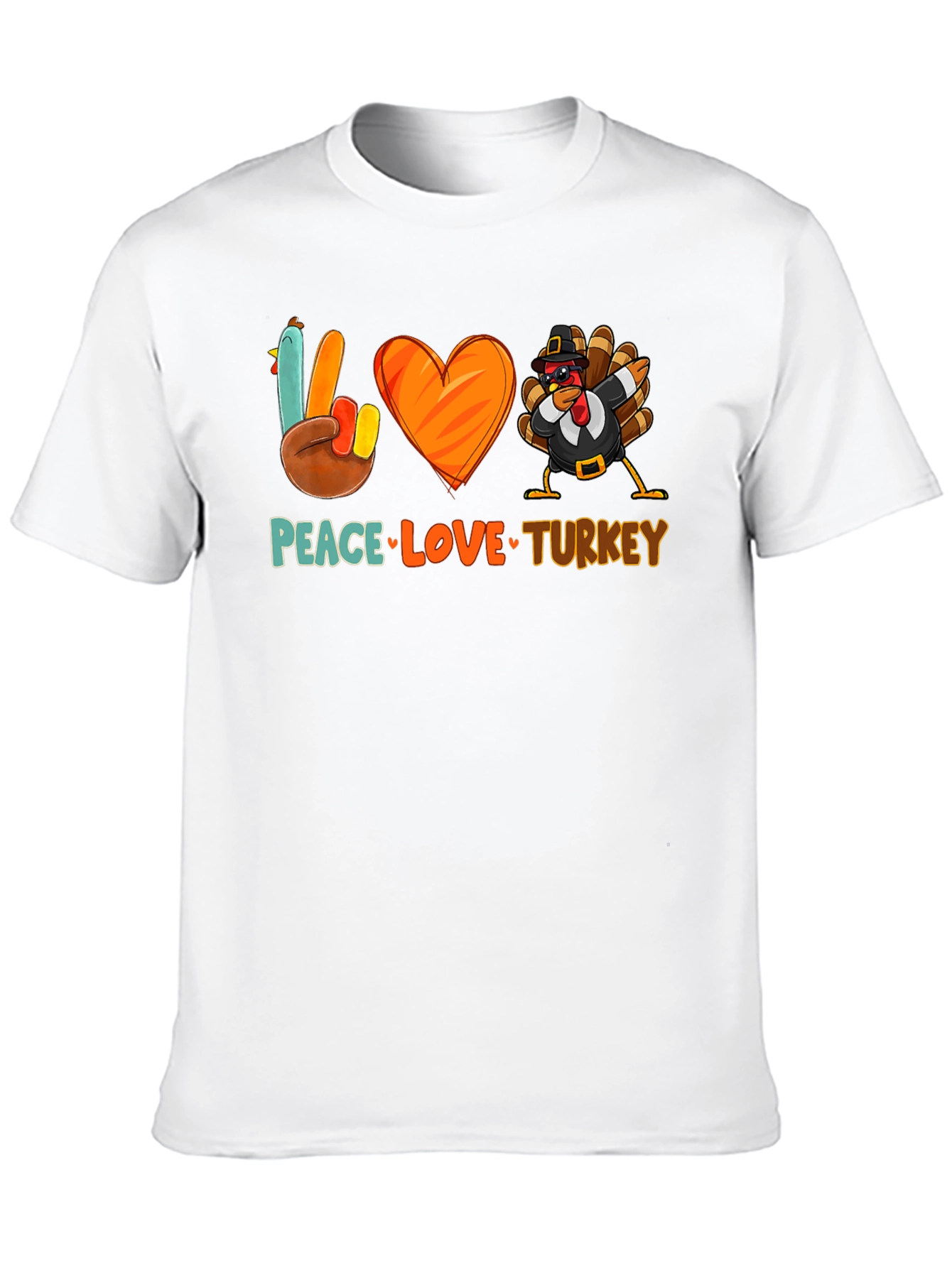 Peace Love Turkey T-Shirt - Thanksgiving Festive Apparel