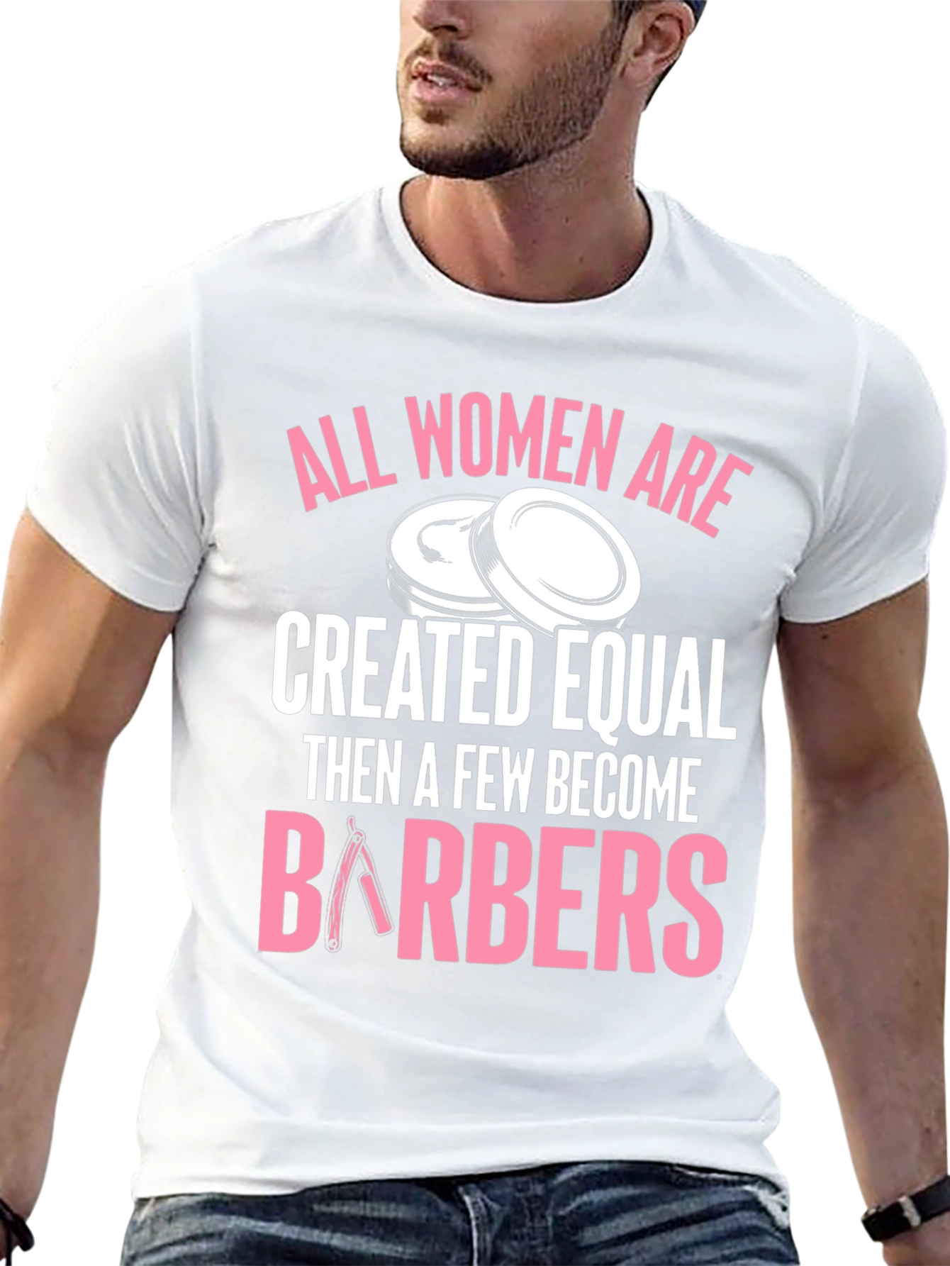 All Women Are Barbers Black T-Shirt