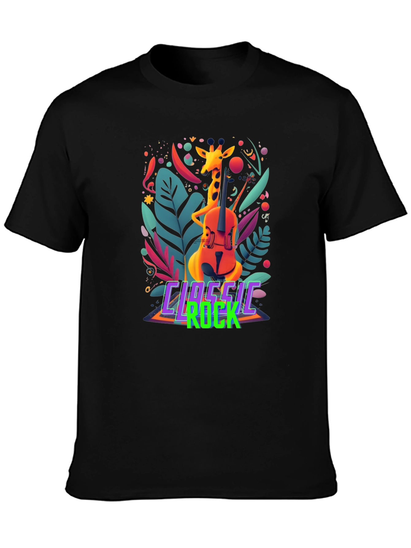 Classic Rock Giraffe Musician T-Shirt
